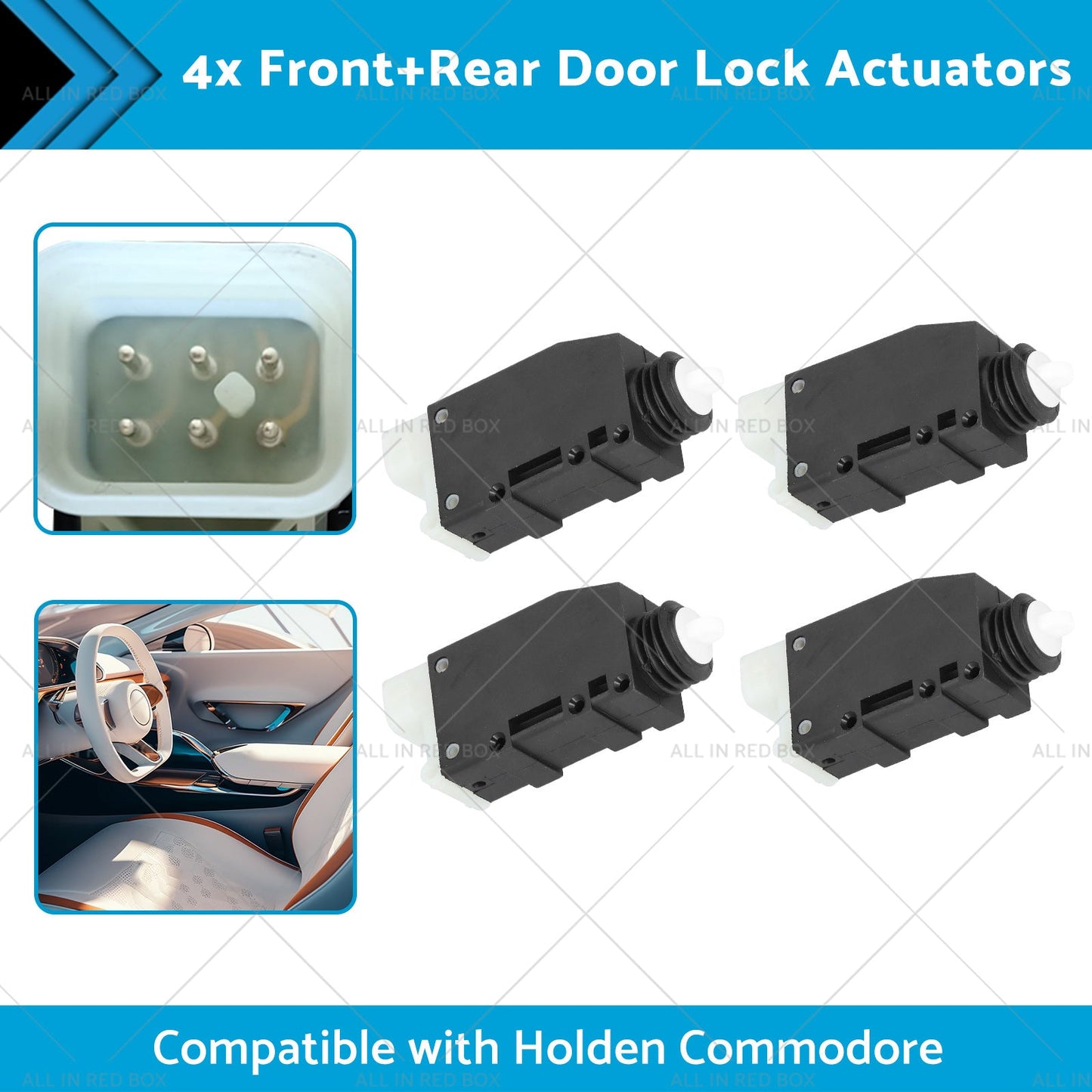 4x FrontRear Door Lock Actuators Suitable for 99-05 Holden Commodore VT VX VU VY-1