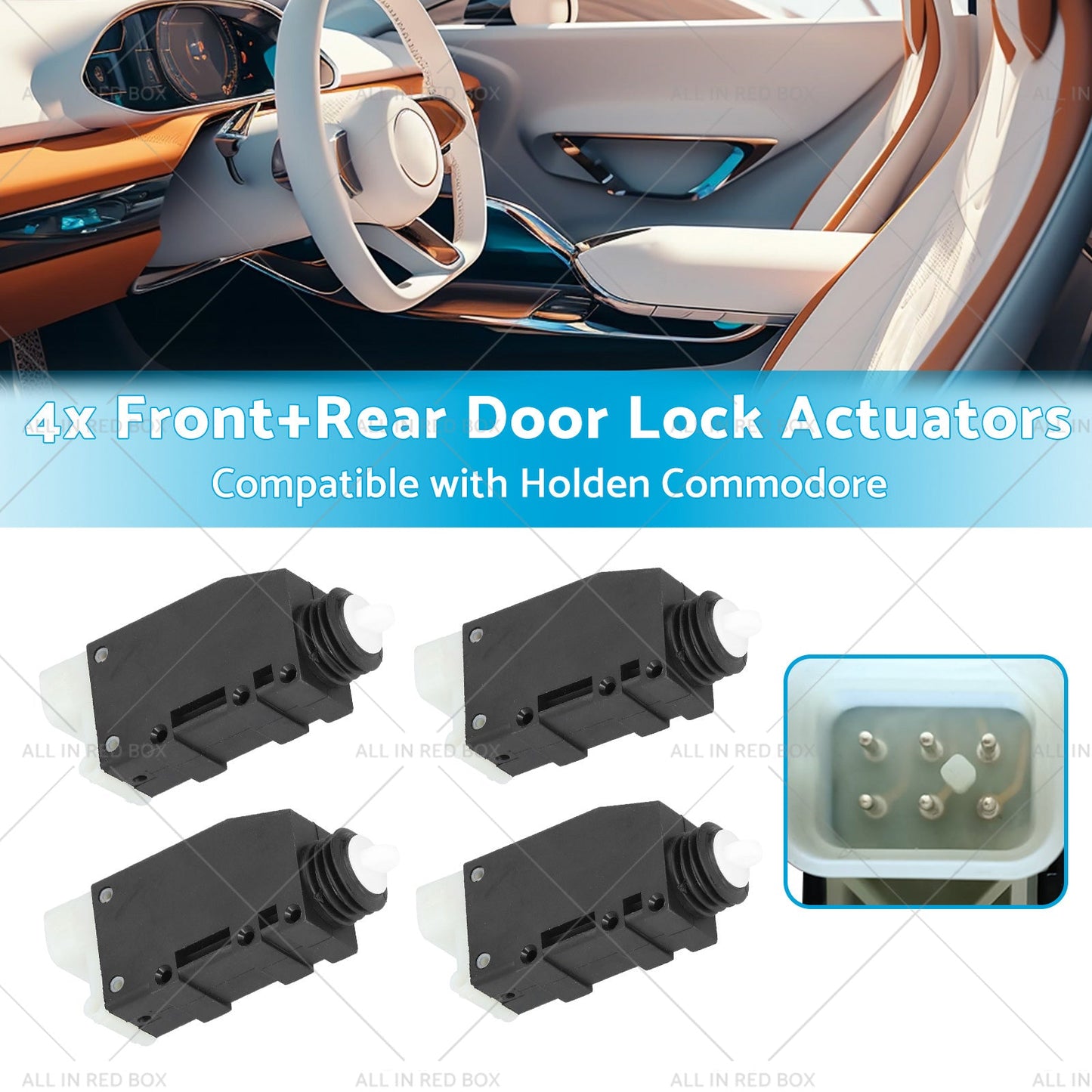 4x FrontRear Door Lock Actuators Suitable for 99-05 Holden Commodore VT VX VU VY-2