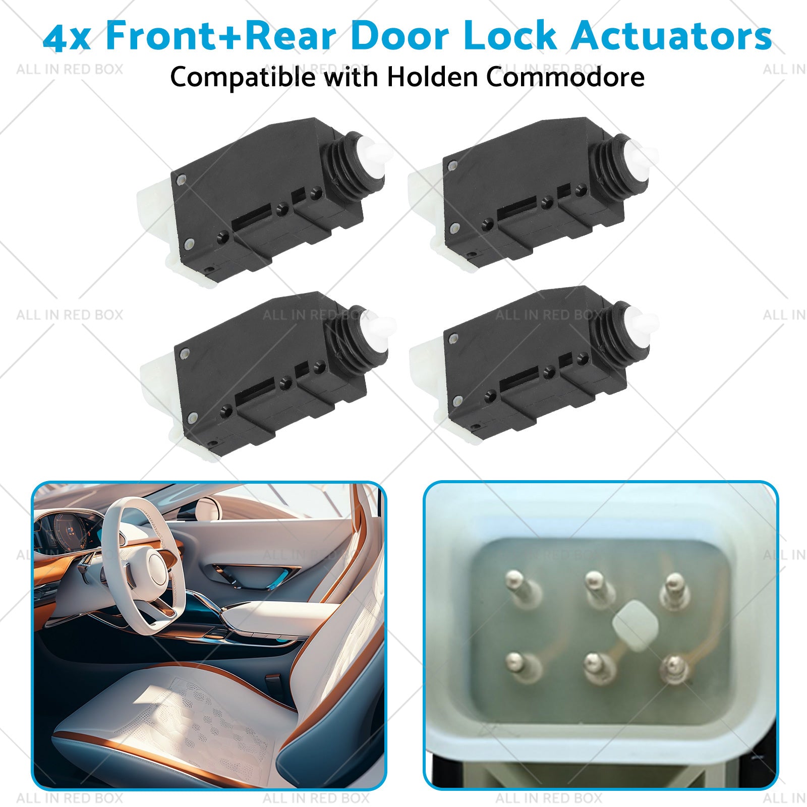 4x FrontRear Door Lock Actuators Suitable for 99-05 Holden Commodore VT VX VU VY-3