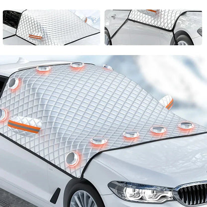 Magnetic Car Windshield Cover Winter Snow And Ice Guard Silver-1