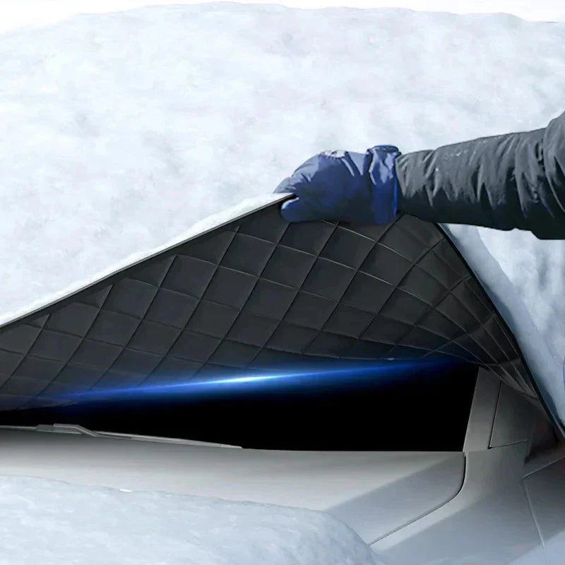 Magnetic Car Windshield Cover Winter Snow And Ice Guard Silver-3