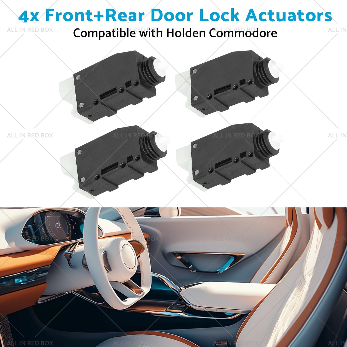 4x FrontRear Door Lock Actuators Suitable for 99-05 Holden Commodore VT VX VU VY-4