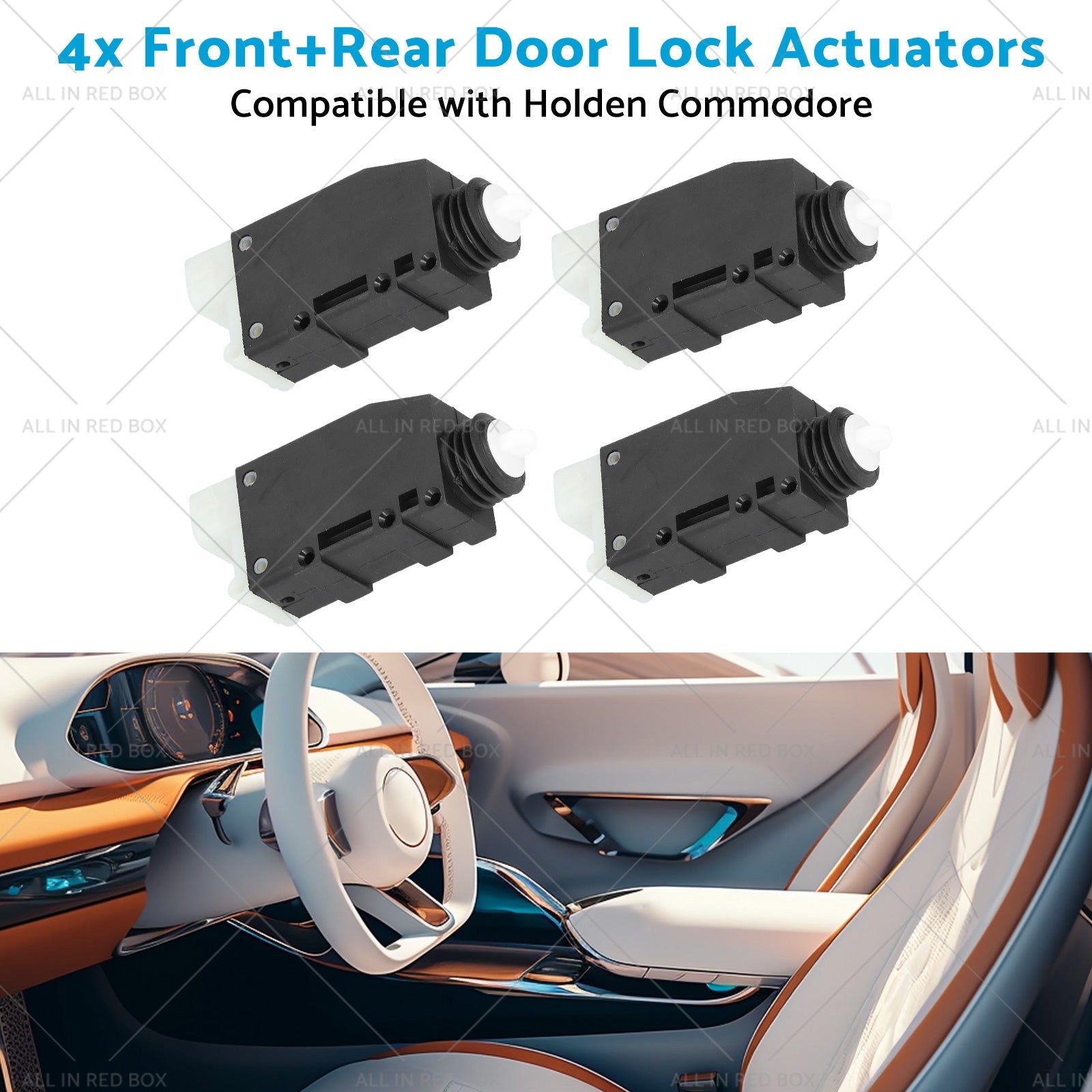4x FrontRear Door Lock Actuators Suitable for 99-05 Holden Commodore VT VX VU VY-4