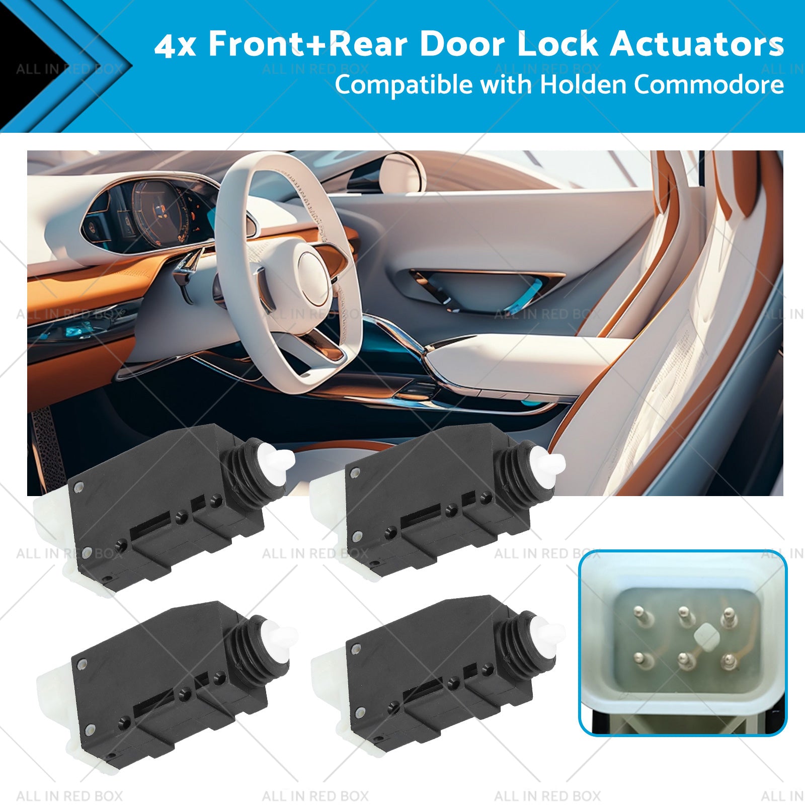 4x FrontRear Door Lock Actuators Suitable for 99-05 Holden Commodore VT VX VU VY-0