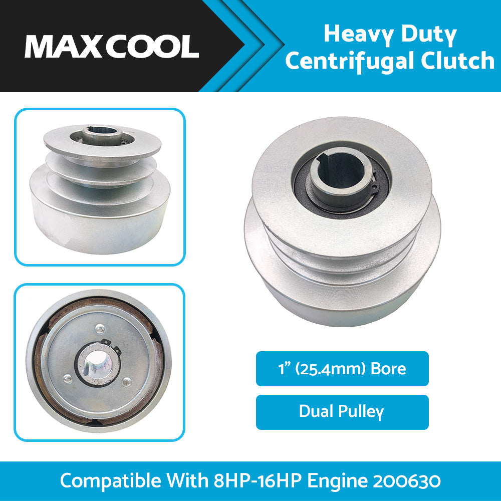 Heavy Duty Centrifugal Clutch 25. 4mm 1inch Bore DUAL PULLEY 8HP-16HP Engine 200630-4